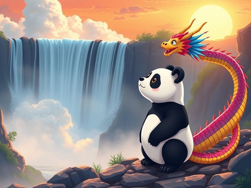 The magnificent waterfall